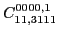 $\displaystyle C_{11,3111}^{0000,1}$