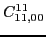 $\displaystyle C_{11,00}^{11}$