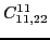 $\displaystyle C_{11,22}^{11}$