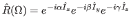 $ \hat R (\Omega ) = e^{-i\alpha \hat I_z} e^{-i\beta \hat I_y} e^{-i\gamma \hat I_z}$