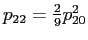 $p_{22}=\frac{2}{9}p_{20}^2$