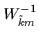 $W^{-1}_{\tilde{k}m}$