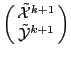 $\displaystyle \left(\!\!
\begin{array}{c}
{\tilde{\mathcal X}}^{k+1} \\
{\tilde{\mathcal Y}}^{k+1} \\
\end{array} \!\!\right)$