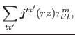 $\displaystyle +[\partial_{z} V^{+\ast}_{kt}][\partial_{z} V^{+}_{kt}]-[\partial_{r} V^{-\ast}_{kt}][ \partial_{r} V^{-}_{kt'}] $