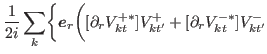 $\displaystyle \frac{1}{2i}\sum_{k}\biggr\{ \bbox{e}_r\biggr([\partial_{r} V^{+\ast}_{kt}]V^{+}_{kt'}+[\partial_{r} V^{-\ast}_{kt}] V^{-}_{kt'}$