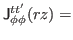 $\displaystyle {\sf J}_{\phi \phi}^{tt'}(rz)=$