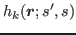 $\displaystyle h_k(\bbox{r};s',s)$