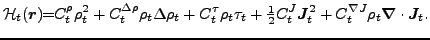 $\displaystyle {\cal H}_t(\bm{r}) \!\!=\!\! C_t^{\rho} \rho_t^2 + C_t^{\Delta\rh...
...tfrac{1}{2}C_t^{ J} \bm{J}_t^2 + C_t^{\nabla J} \rho_t\bm{\nabla}\cdot\bm{J}_t.$