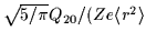 $\sqrt{5/\pi}Q_{20}/(Ze\langle{r}^2\rangle$