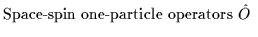 $
\mbox{Space-spin one-particle operators $\hat{O}$ }
$