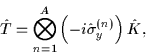 \begin{displaymath}
\hat{T}= \bigotimes_{n=1}^A\left(-i\hat{\sigma}_y^{(n)}\right) \hat{K},
\end{displaymath}