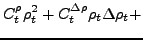 $\displaystyle C^{\rho}_t \rho^2_t + C^{\Delta \rho}_t
\rho_t\Delta\rho_t +$