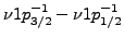 $ \nu 1p_{3/2}^{-1}-\nu 1p_{1/2}^{-1}$