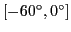 $[-60^\circ,0^\circ]$