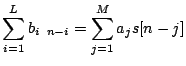 $\displaystyle \sum_{i=1}^L b_i\epsilon_{n-i} = \sum_{j=1}^M a_j s[n-j]$