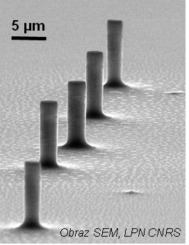 Mikrofilar z mikrownękš optycznš na lustrach Bragga. Zdjęcie TEM. LPN CNRS